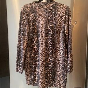 Long sleeved animal print dress